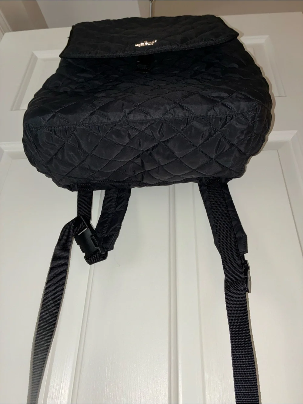 Like New Kate Spade Quilted Black Nylon Flap Backpack/Diaper Bag